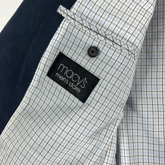 Ralph Lauren Blue Suede-Look Men's Two-Button Sport Coat - Picture 7 of 13